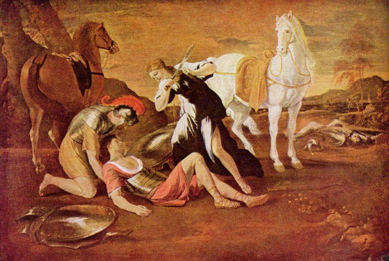 Nicolas Poussin Tancred und Herminia oil painting image
